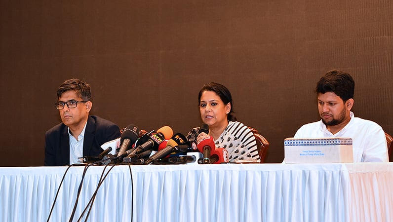 ফরেন সার্ভিস একাডেমিতে সংবাদ সম্মেলন, ছবি – পিআইডি ইসকন নিষিদ্ধের বিষয়ে সরকারে কোনো আলাপ হয়নি : রিজওয়ানা