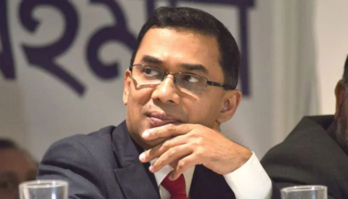 বিএনপির ভারপ্রাপ্ত চেয়ারম্যান তারেক রহমান- ফাইল ছবি। হাসিনাকে বিচারের আওতায় আনতেই হবে, ছেড়ে দেওয়া যাবে না: তারেক রহমান