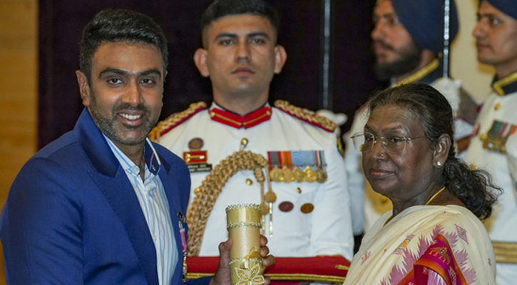 পদ্মশ্রী পেলেন ভারতের স্পিন কিং রবিচন্দ্রন অশ্বিন