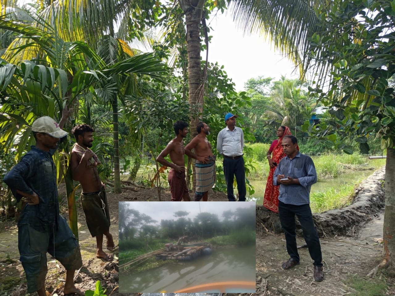 নাজিরপুরে সরকারি প্রকল্পের নামে খাল থেকে বালু উত্তোলন