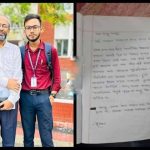 বাবা সাংবাদিক শাহাদাত হোসেনের সাথে ছেলে শাফায়েত হোসেন ইউশা, সাথে চিঠি।