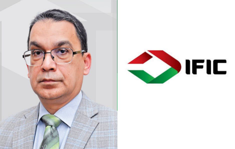 ইকবাল পারভেজ চৌধুরী ও আইএফআইসি ব্যাংকের লোগো। অস্বাভাবিক লেনদেন ও ঋণ কেলেঙ্কারিতে ব্যবস্থা নয়, সহানুভূতি পেয়েছেন ইকবাল পারভেজ
