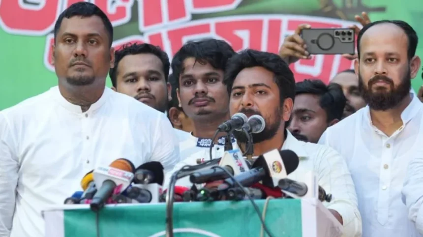 জাতীয় নাগরিক পার্টির (এনসিপি) আহ্বায়ক নাহিদ ইসলাম।