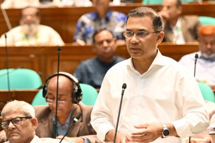 আজ বুধবার সকালে জাতীয় সংসদে প্রশ্নোত্তর পর্বে প্রধানমন্ত্রী তারেক রহমান কথা বলেন। ছবি: ‍পিআইডি