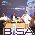 শনিবার রাতে রাজধানীর বনানী ক্লাবে বাংলাদেশ আইসিটি স্টেকহোল্ডারস অ্যালায়েন্স (বিআইএসএ) আয়োজিত অনুষ্ঠানে বক্তব্যে দেন তথ্য ও সম্প্রচার মন্ত্রী জহির উদ্দিন স্বপন। ছবি : বাসস